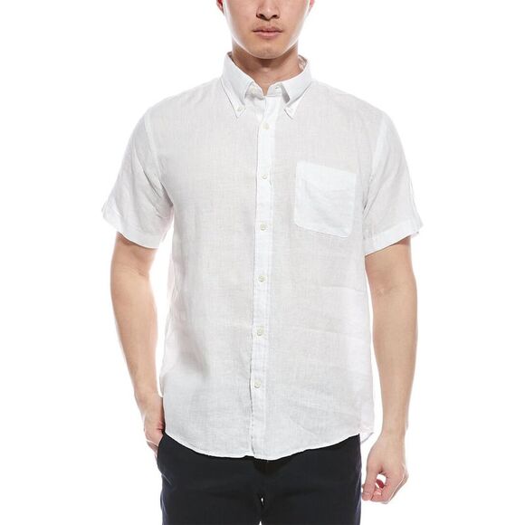 Brooks Brothers Mens  Regular Fit Linen Shirt, White - Picture 1 of 3